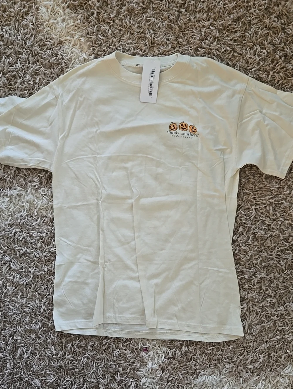 NWT Simply Southern Cream Halloween Pup Graphic Tee
